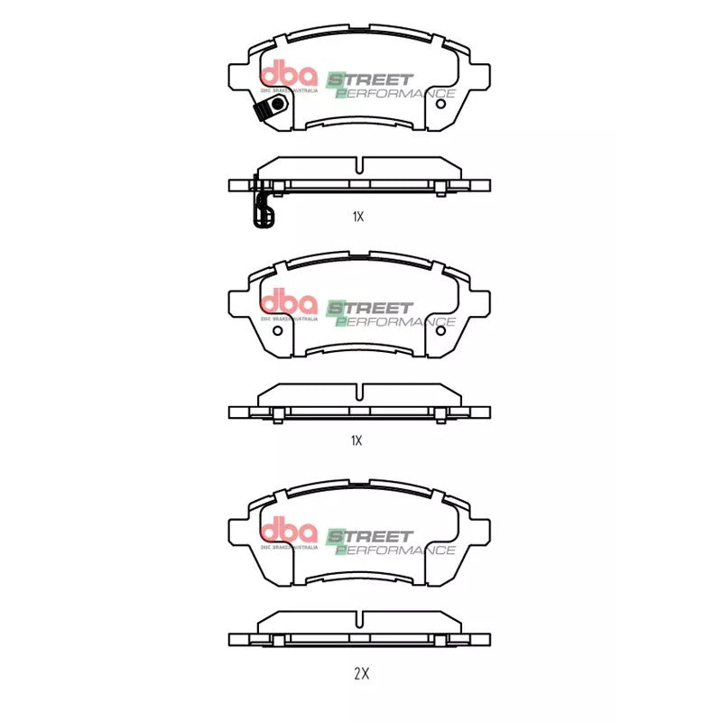 DBA Street Performance Brake Pads 125.6mm x 51.9mm DB1941SP - Front
