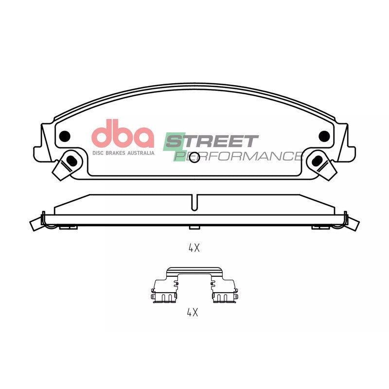 DBA Street Performance Brake Pads 183.4mm x 54.9mm DB2008SP - Front