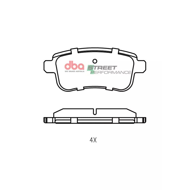 DBA Street Performance Brake Pads 106mm x 45.6mm DB2277SP - Rear