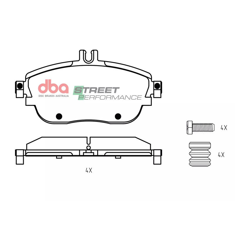 DBA Street Performance Brake Pads 141.5mm x 76.2mm DB2315SP - Front