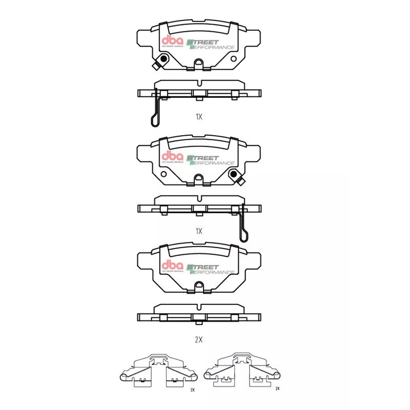 DBA Street Performance Brake Pads 99mm x 40mm DB2364SP - Rear