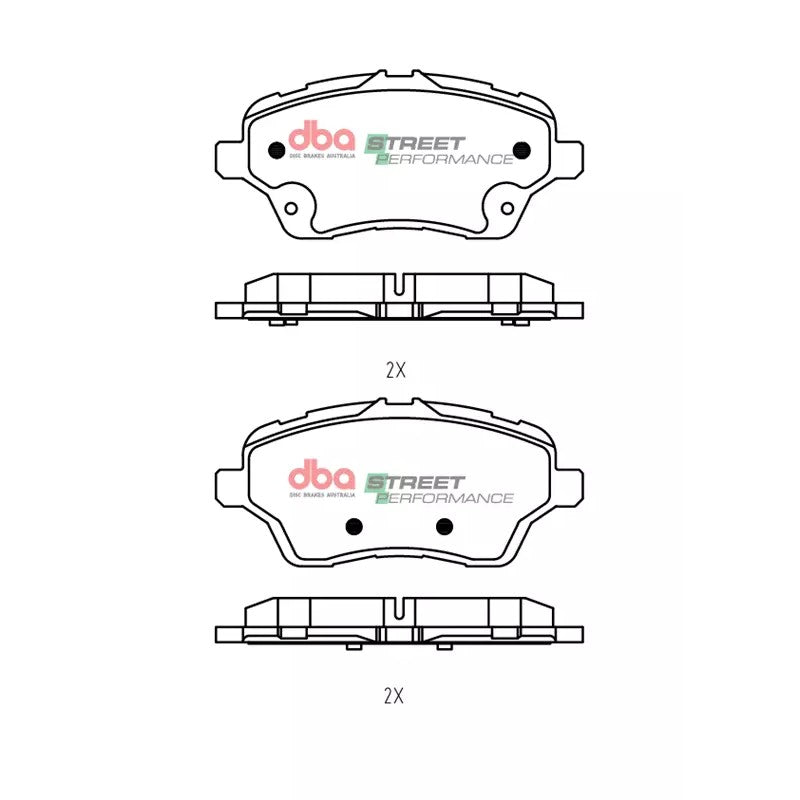 DBA Street Performance Brake Pads 131.7mm x 60.1mm DB2382SP - Front