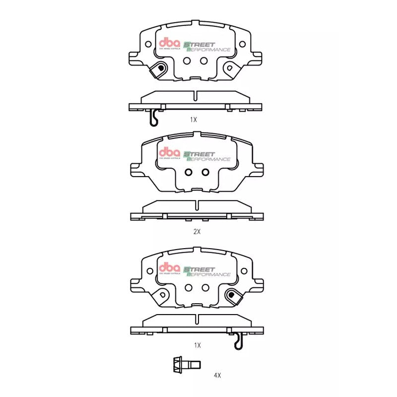 DBA Street Performance Brake Pads 140.8mm x 63.3mm DB2399SP - Front