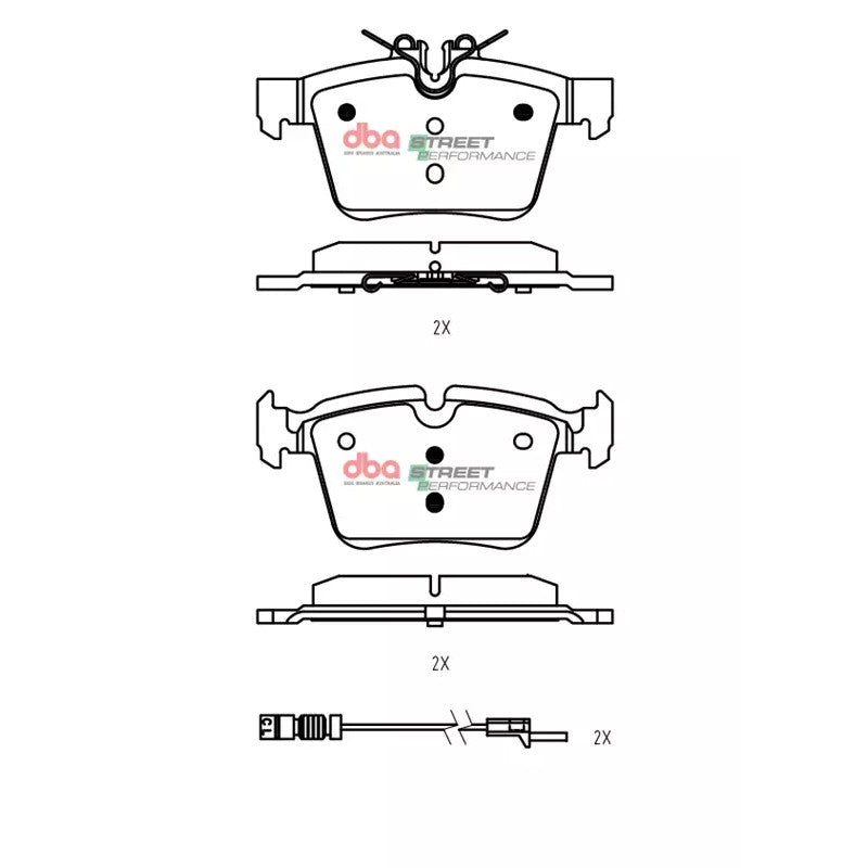 DBA Street Performance Brake Pads 122.3; 122.3mm x 61.9; 56.4mm DB2404SP - Rear