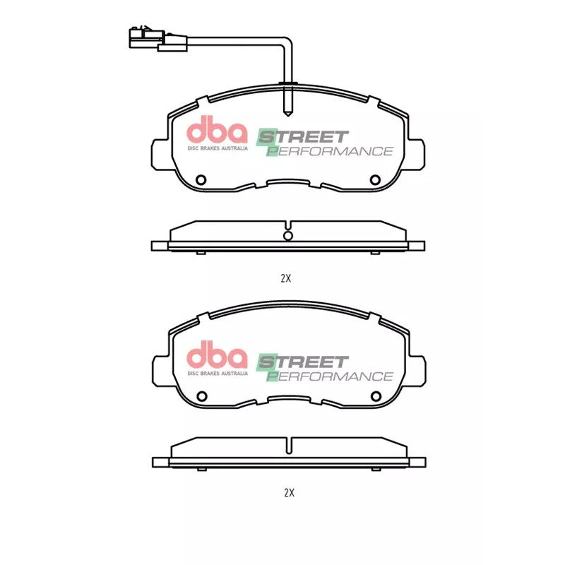 DBA Street Performance Brake Pads 163.5mm x 64.3mm DB2476SP - Front