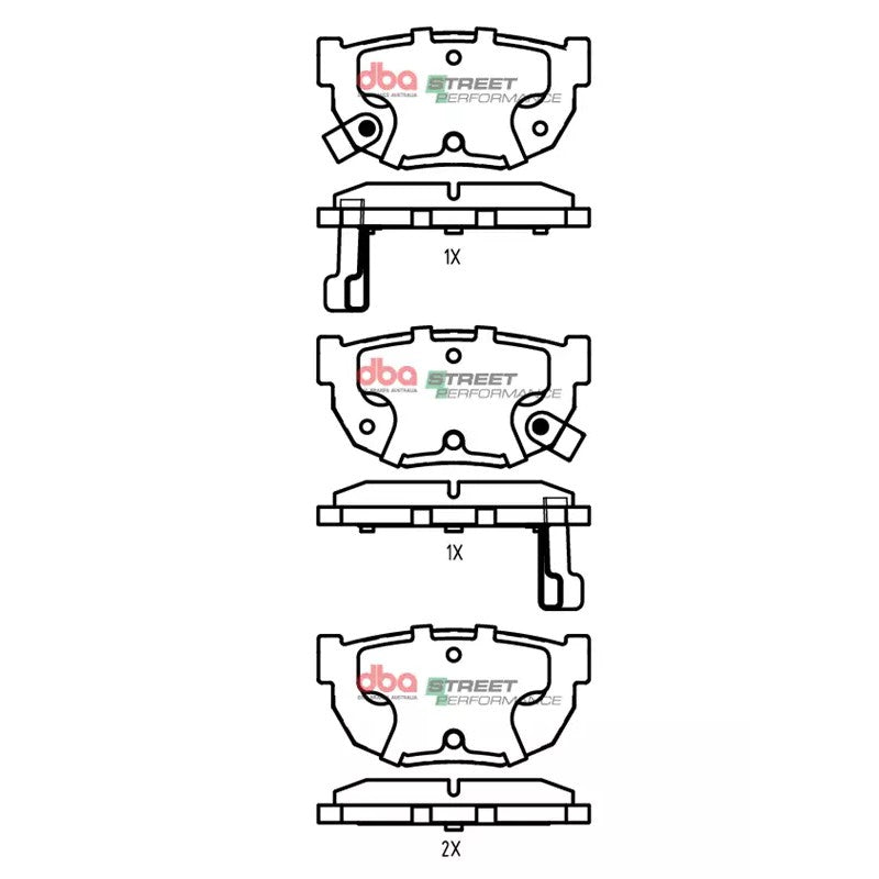 DBA Street Performance Brake Pads 85.2; 85.2mm x 41.6; 42.9mm DB325SP - Rear