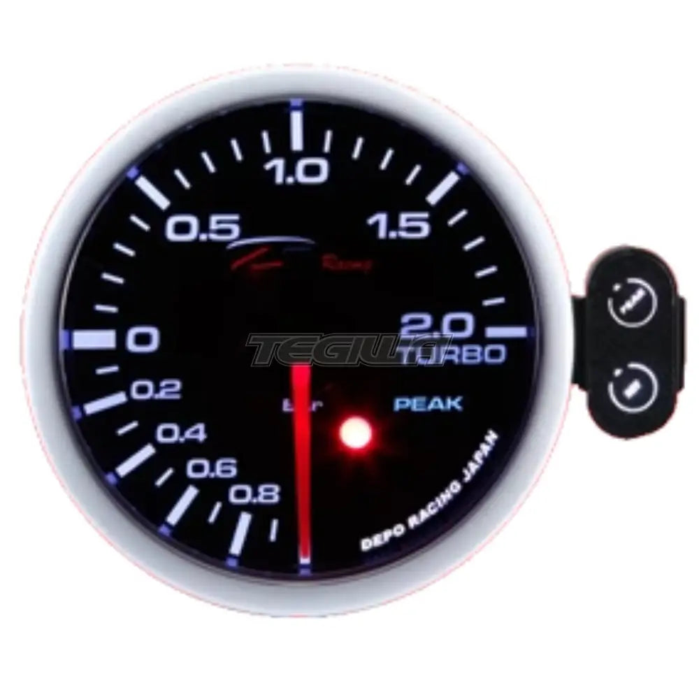 Depo Racing Boost Gauge 2BAR Peak Smoked 52mm With Control Box Gauges