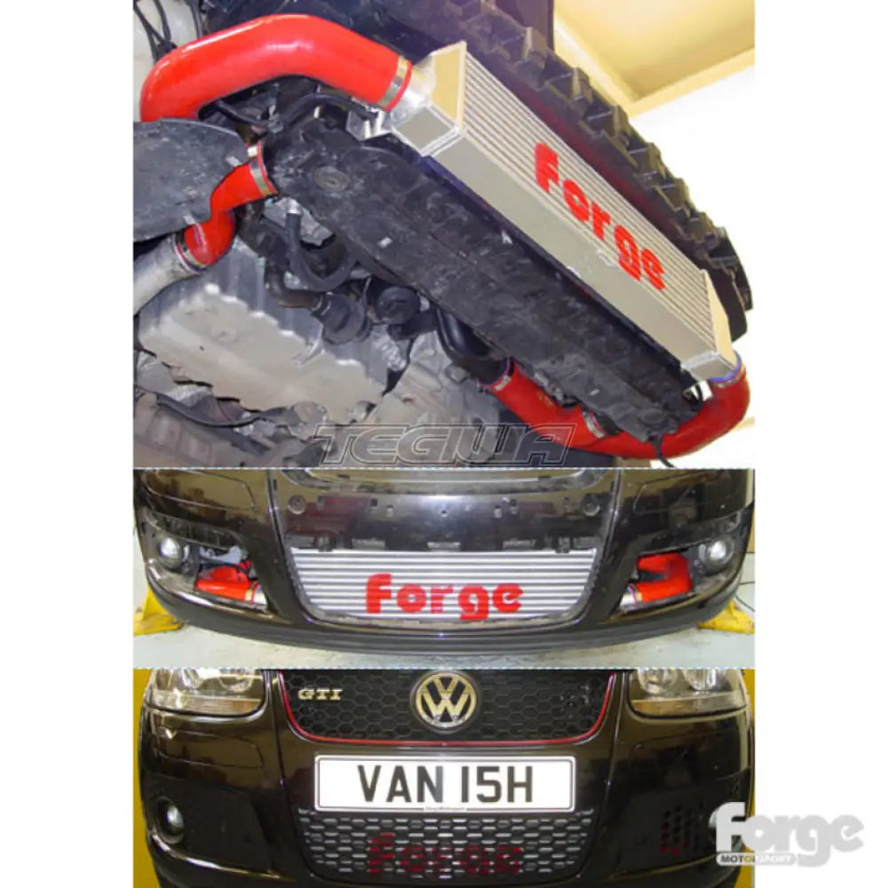 Forge Motorsport Front Mount Twintercooler Kit Vw Golf Gti Mk5 03-08 Blue Hoses Intercoolers