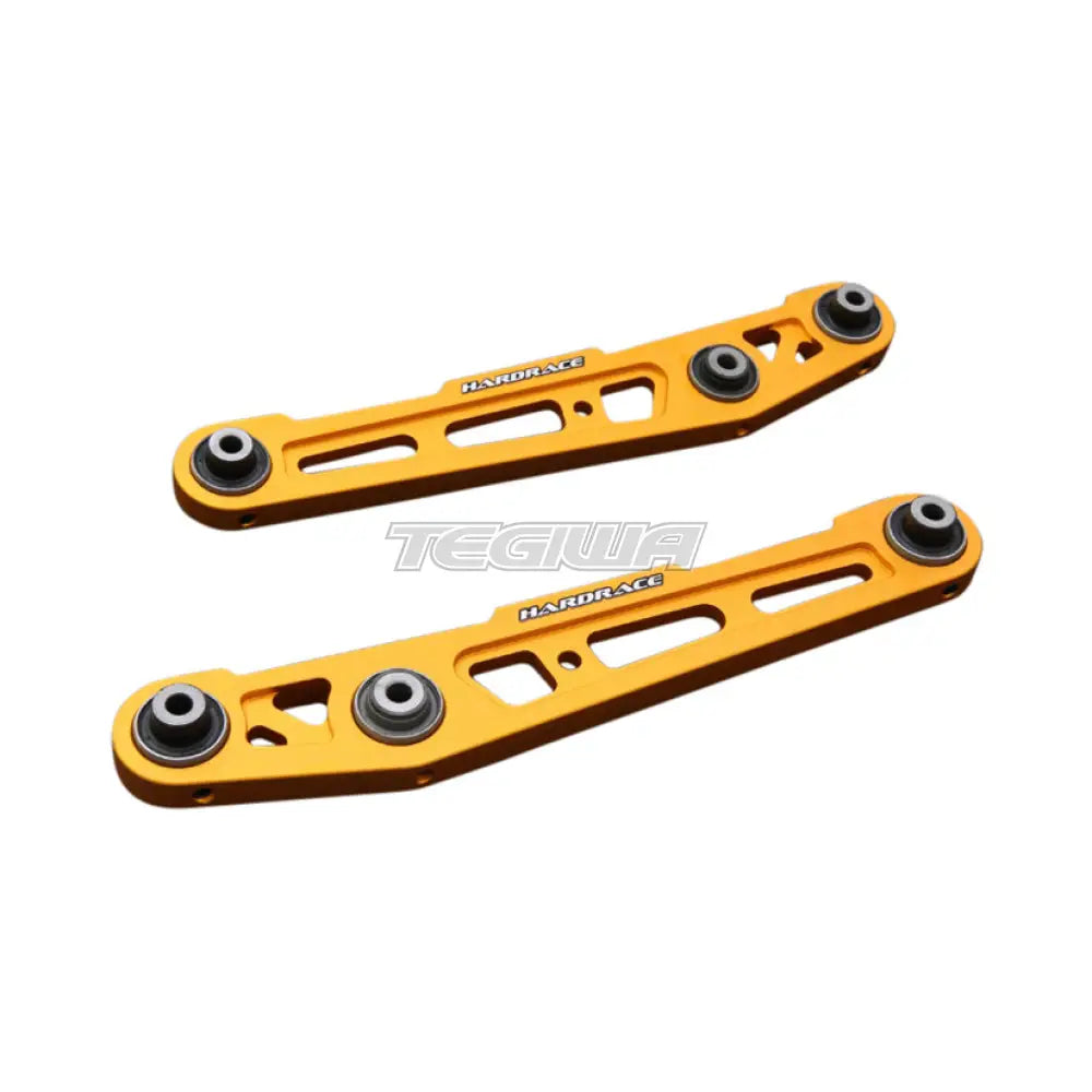 Hardrace Gold Aluminium Rear Lower Control Arm With -40mm Hardened Rubber Shock Bushes 2Pc Set Honda Civic EG 92-95