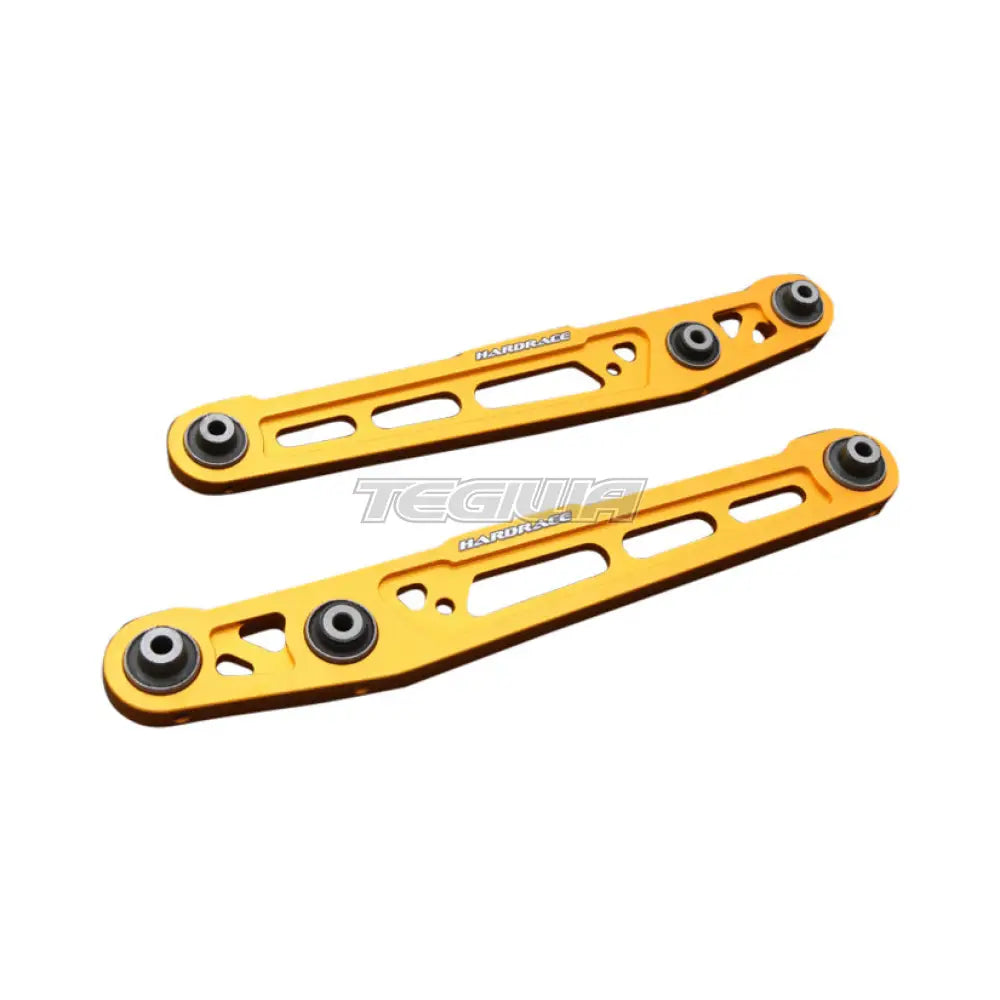 Hardrace Gold Aluminium Rear Lower Control Arm With Hardened Rubber Bushes 2Pc Set Honda Civic EK 96-00 Camber &