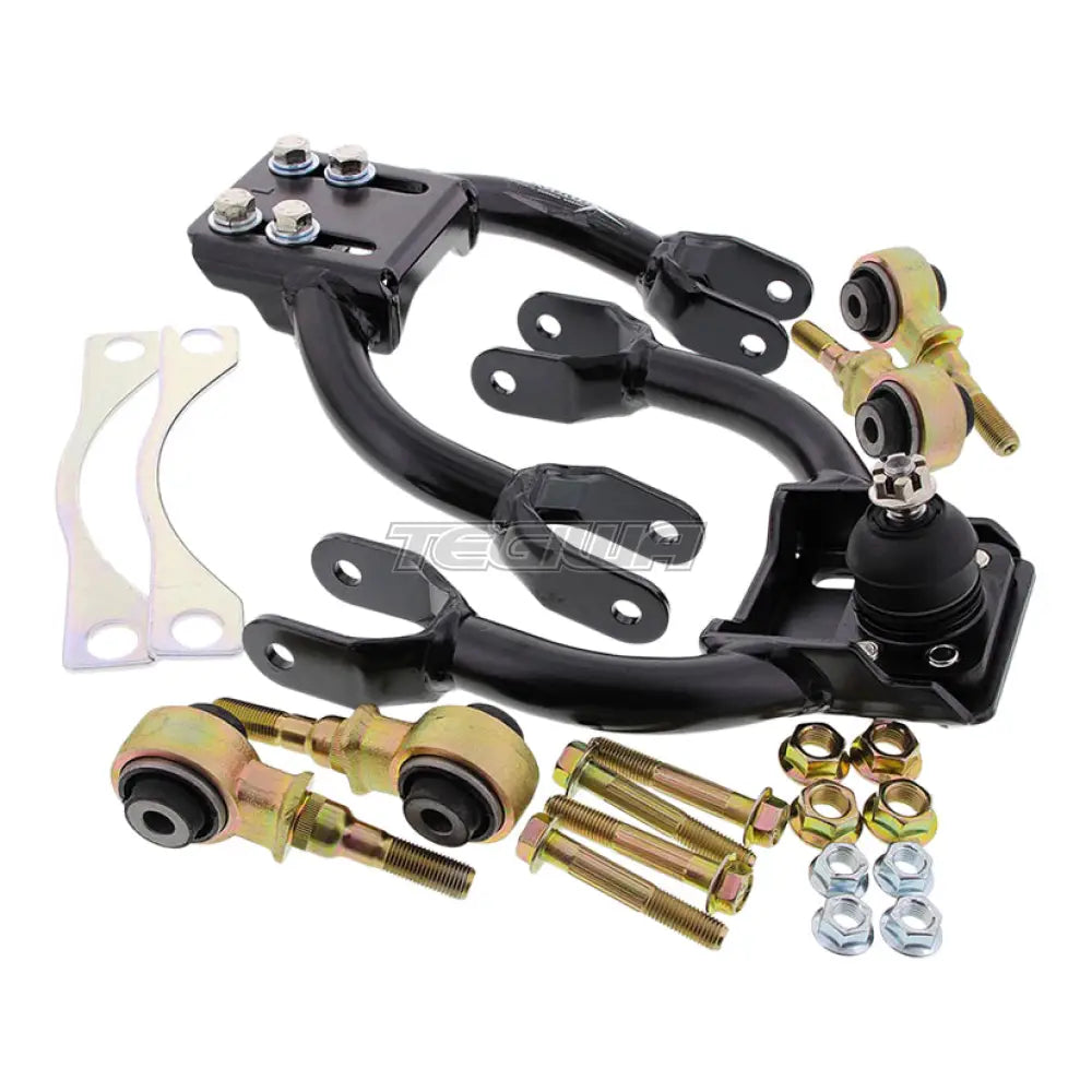 Hardrace Honda Civic EG DC2 Del Sol Front Upper Camber Kit Black Included Hardened Rubber Bushing 2Pcs Camber & Control