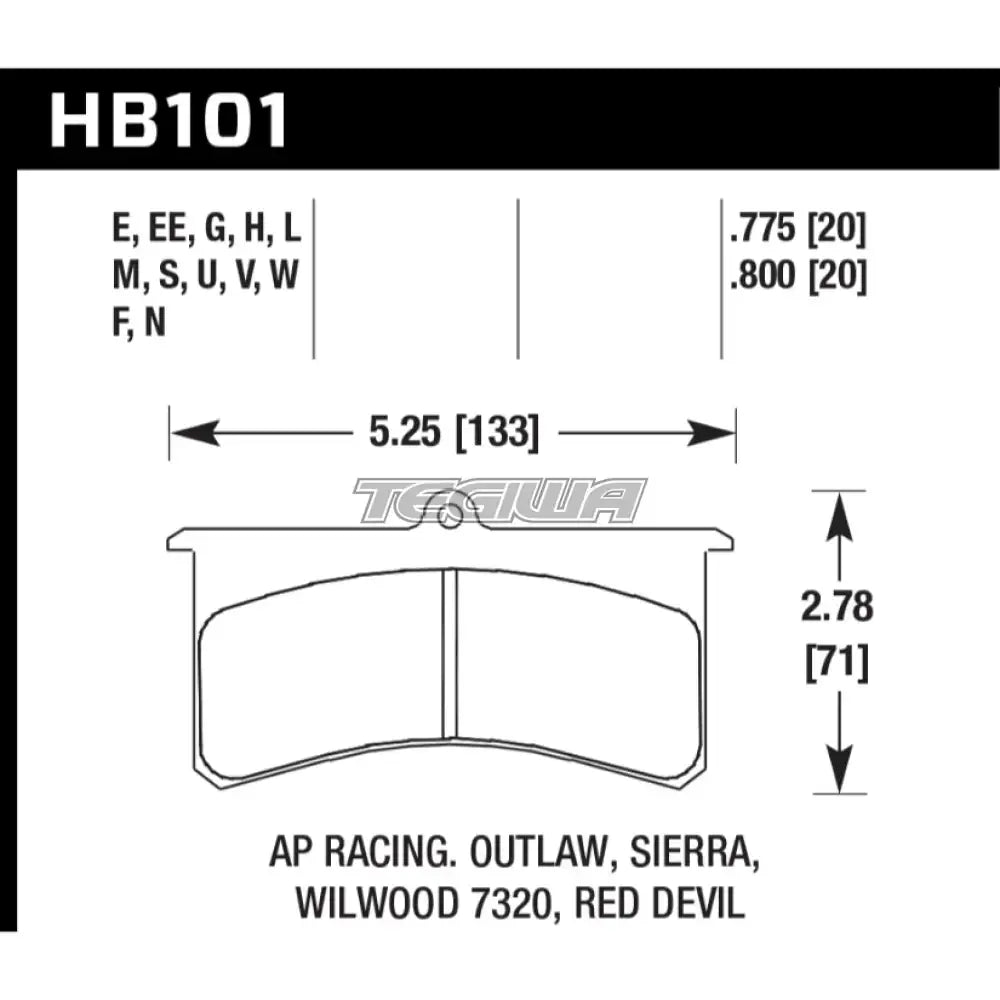 HAWK Performance Black Motorsports Brake Pads AP Racing (Essex) SCXXX Series Caliper Brake Pads