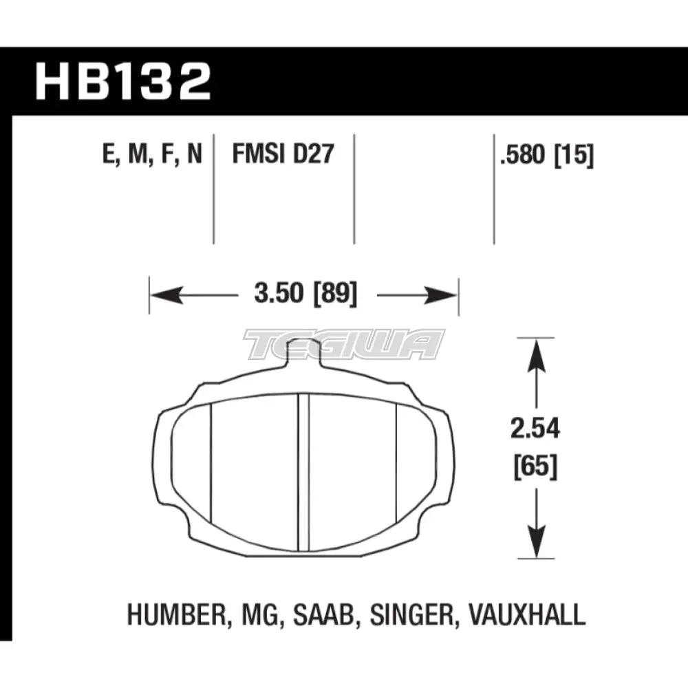 HAWK Performance Black Motorsports Brake Pads Front - HB132M.580
