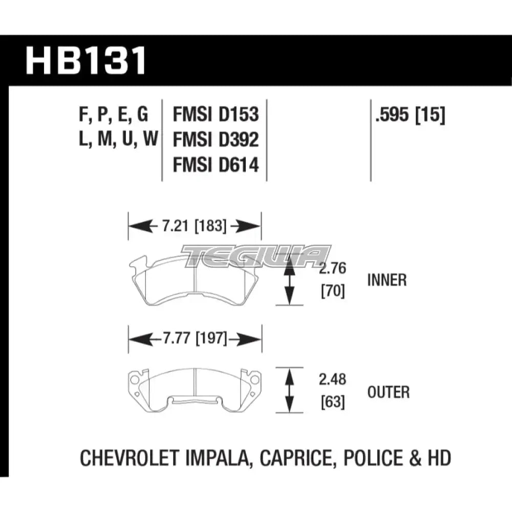 HAWK Performance Black Motorsports Brake Pads GM Magnum Caliper Brake Pads