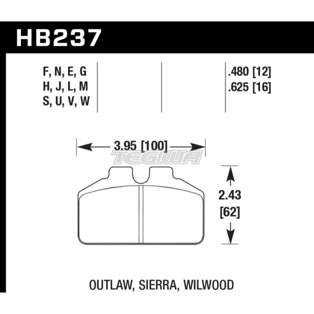 HAWK Performance Black Motorsports Brake Pads - HB237M.480