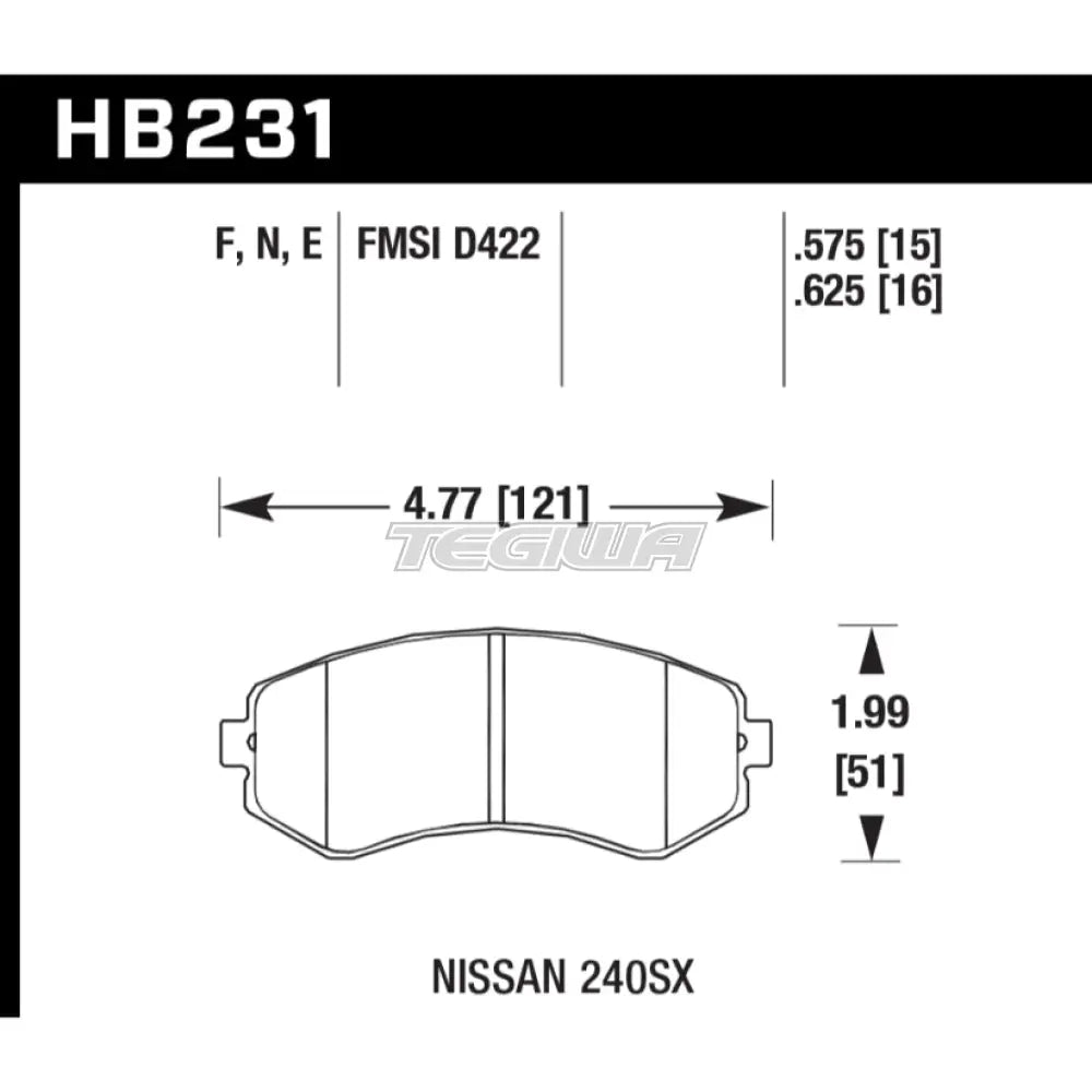 HAWK Performance Blue 9012 Motorsports Brake Pads Front - HB231E.625