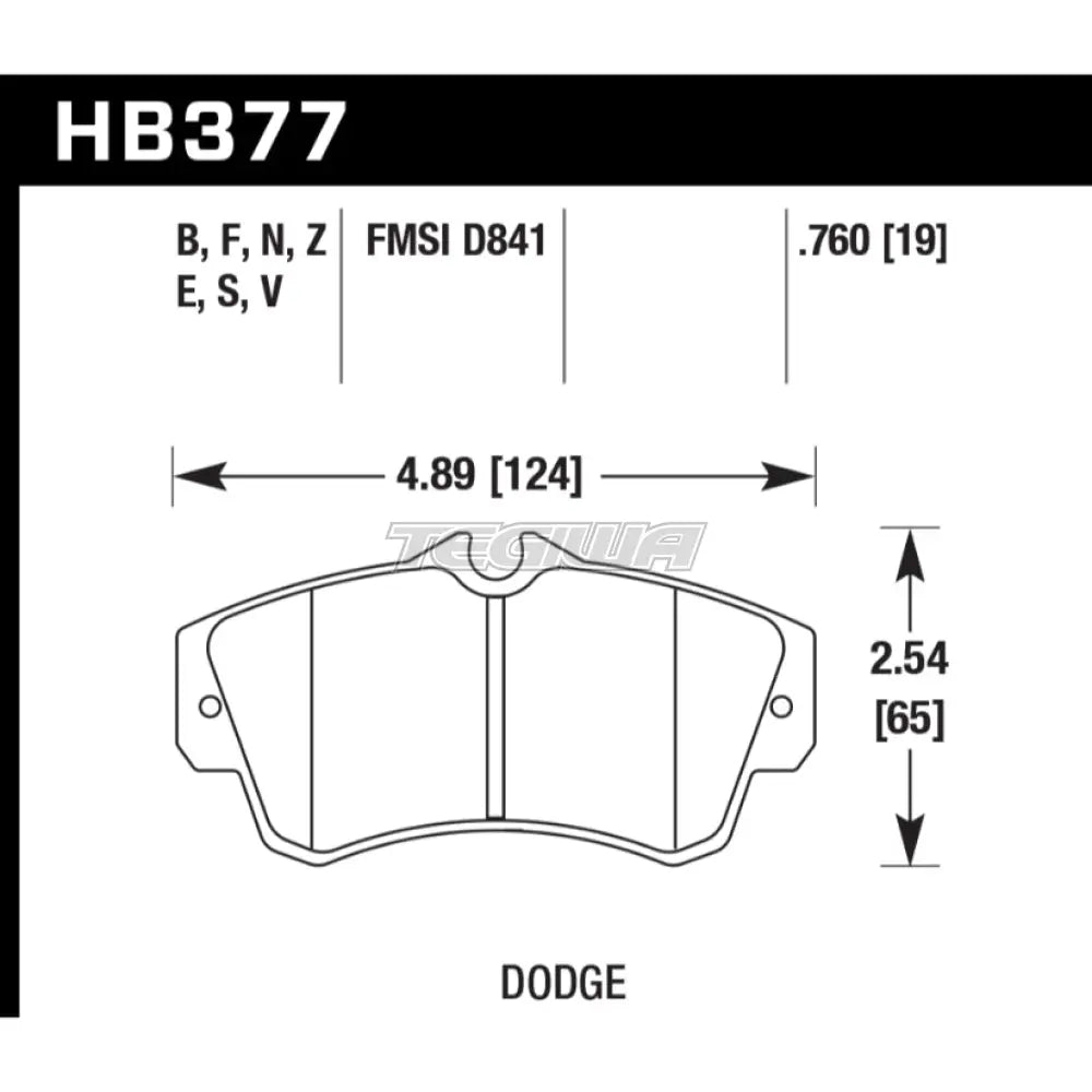 HAWK Performance Blue 9012 Motorsports Brake Pads Front - HB377E.760