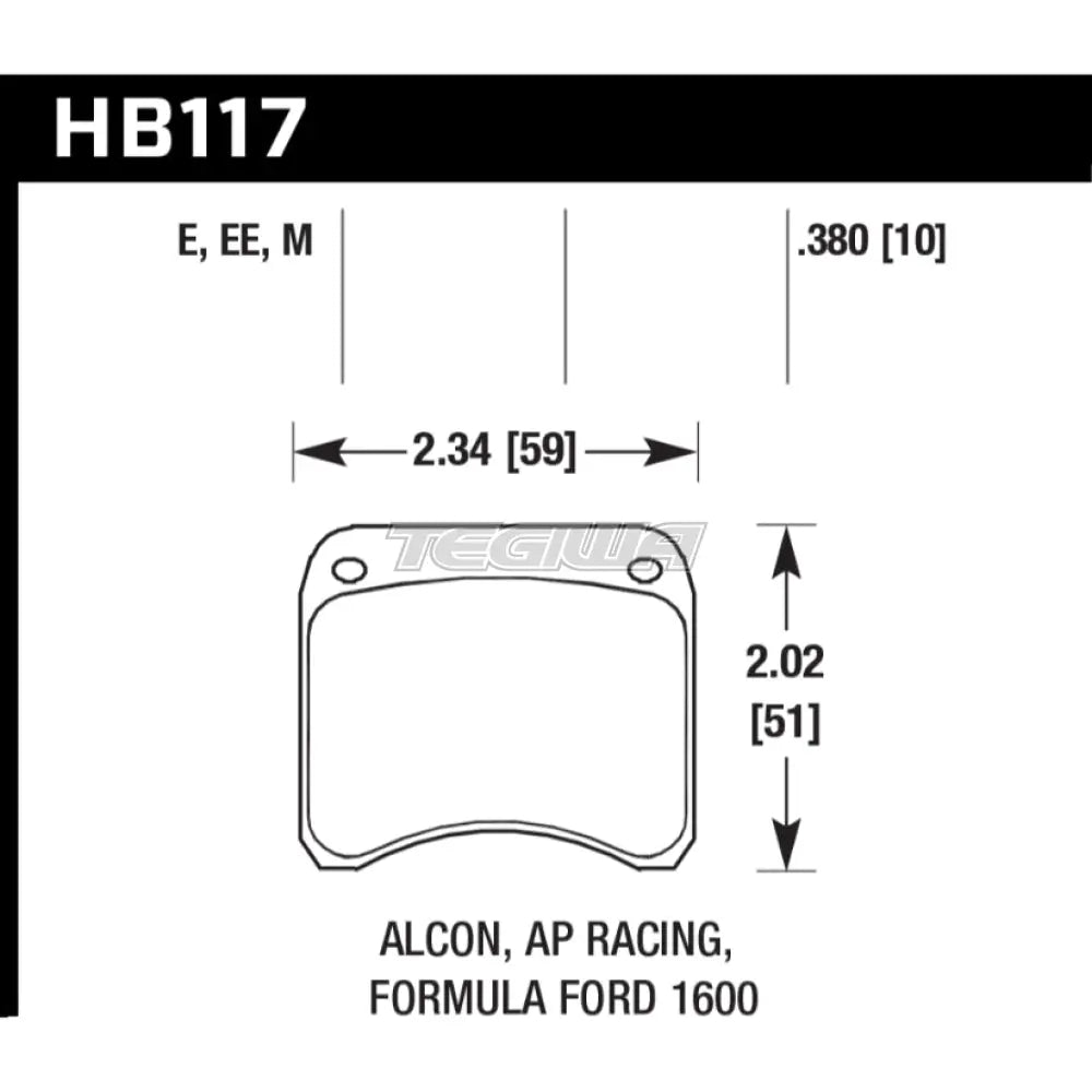 HAWK Performance Blue 9012 Motorsports Brake Pads - HB117E.380