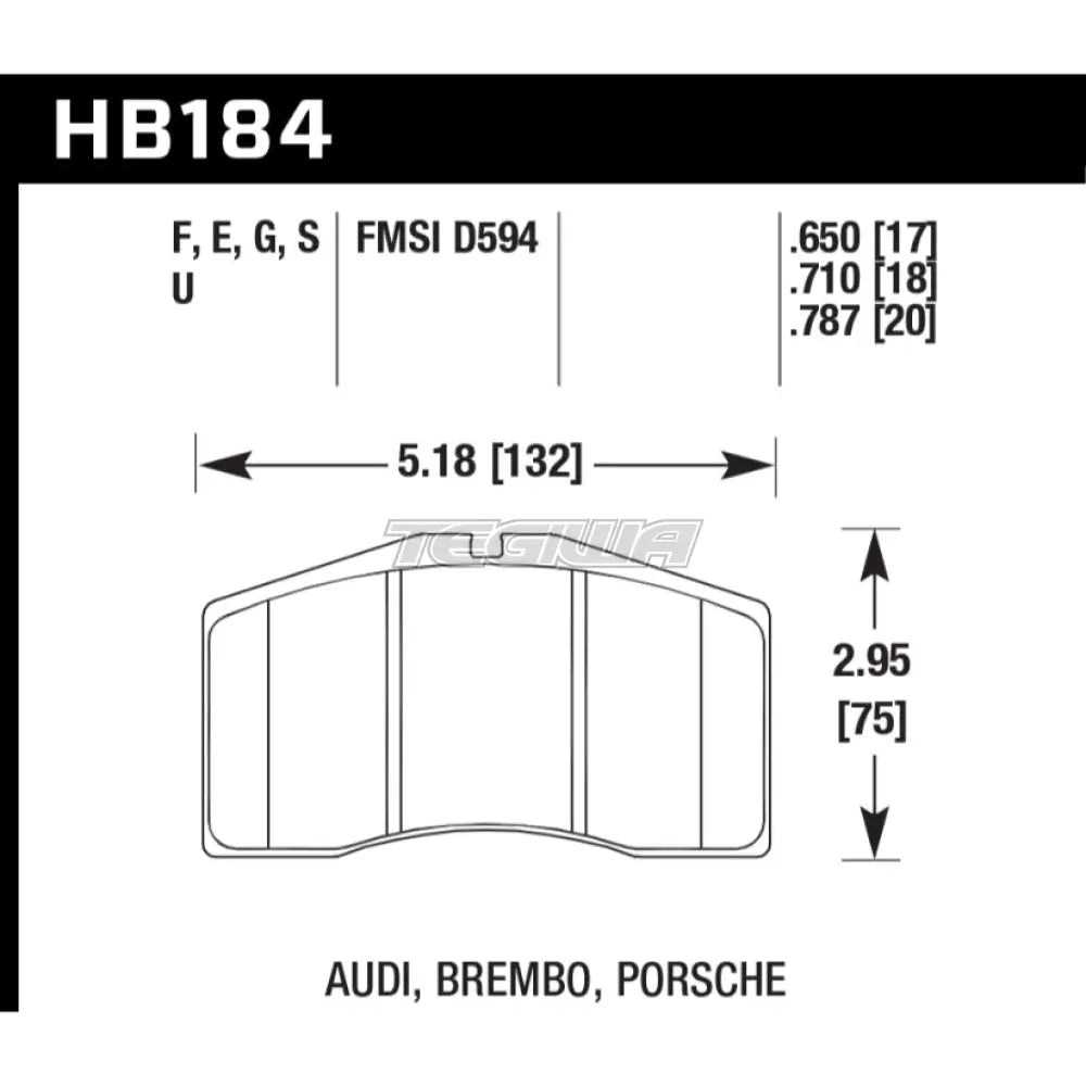 HAWK Performance Blue 9012 Motorsports Brake Pads - HB184E.710