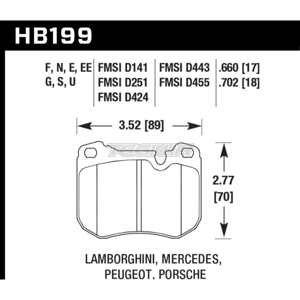 HAWK Performance Blue 9012 Motorsports Brake Pads - HB199E.660