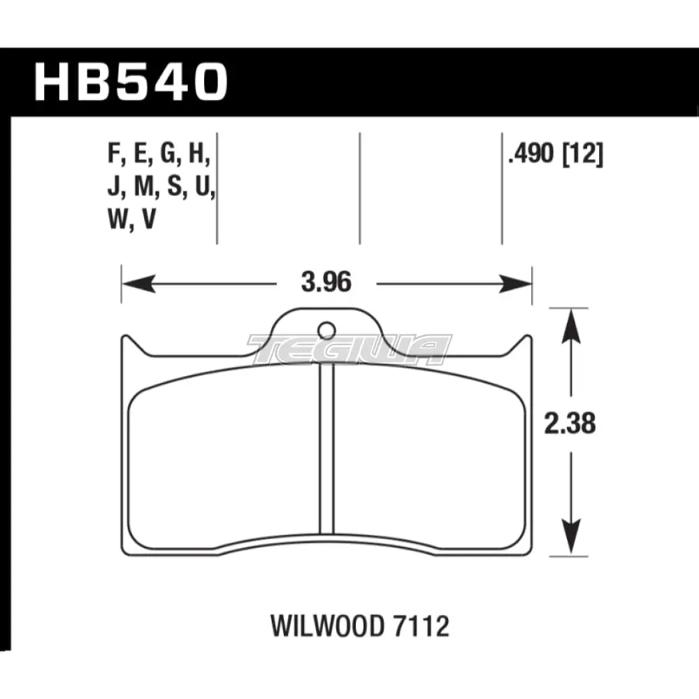 HAWK Performance Blue 9012 Motorsports Brake Pads - HB540E.490