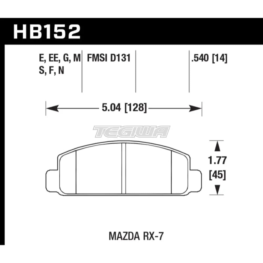 HAWK Performance Blue 9012 Motorsports Brake Pads Rear - HB152E.540