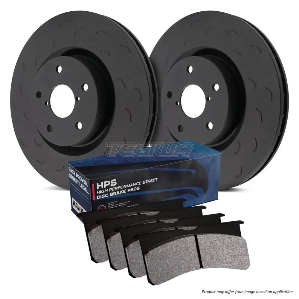 HAWK Performance Brake Kit - HPS Pads With Talon Slotted Discs Front - HKS4342.302F