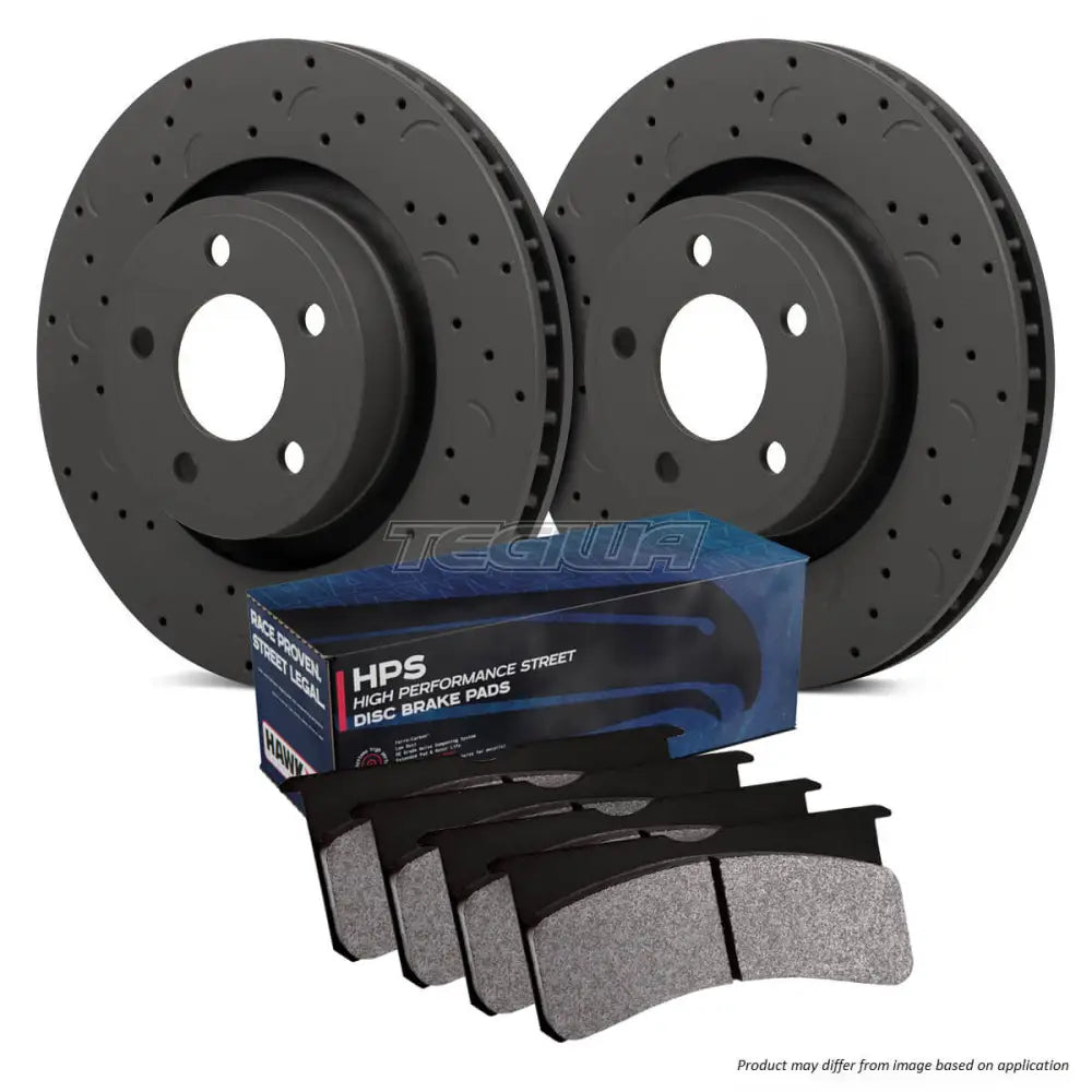 HAWK Performance Brake Kit - HPS Pads With Talon Slotted & Drilled Discs Front - HKC4936.530F