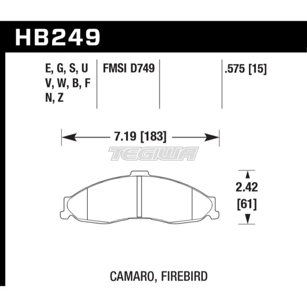 HAWK Performance DTC-30 Motorsports Brake Pads Front - HB249W.575