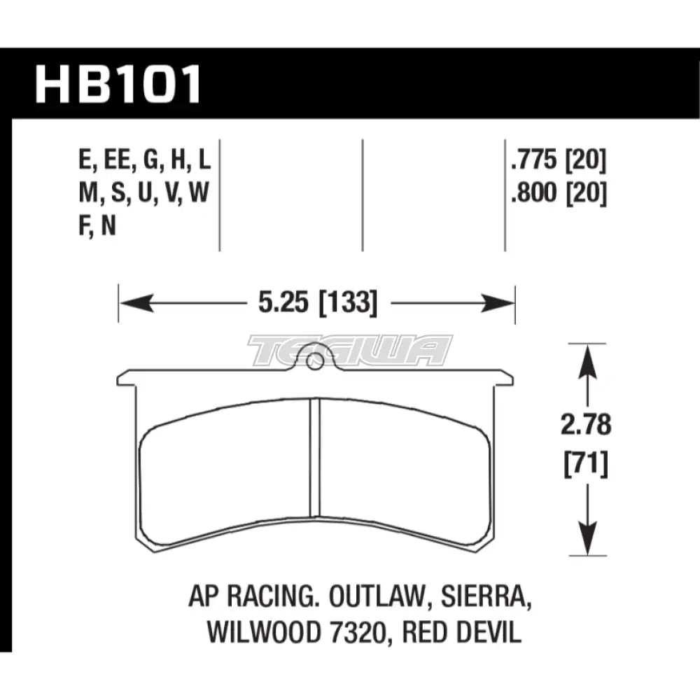 HAWK Performance DTC-30 Motorsports Brake Pads - HB101W.800