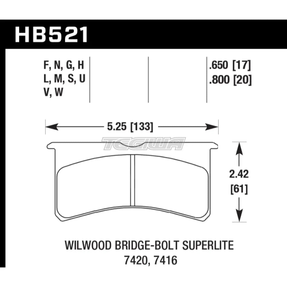 HAWK Performance DTC-30 Motorsports Brake Pads - HB521W.650