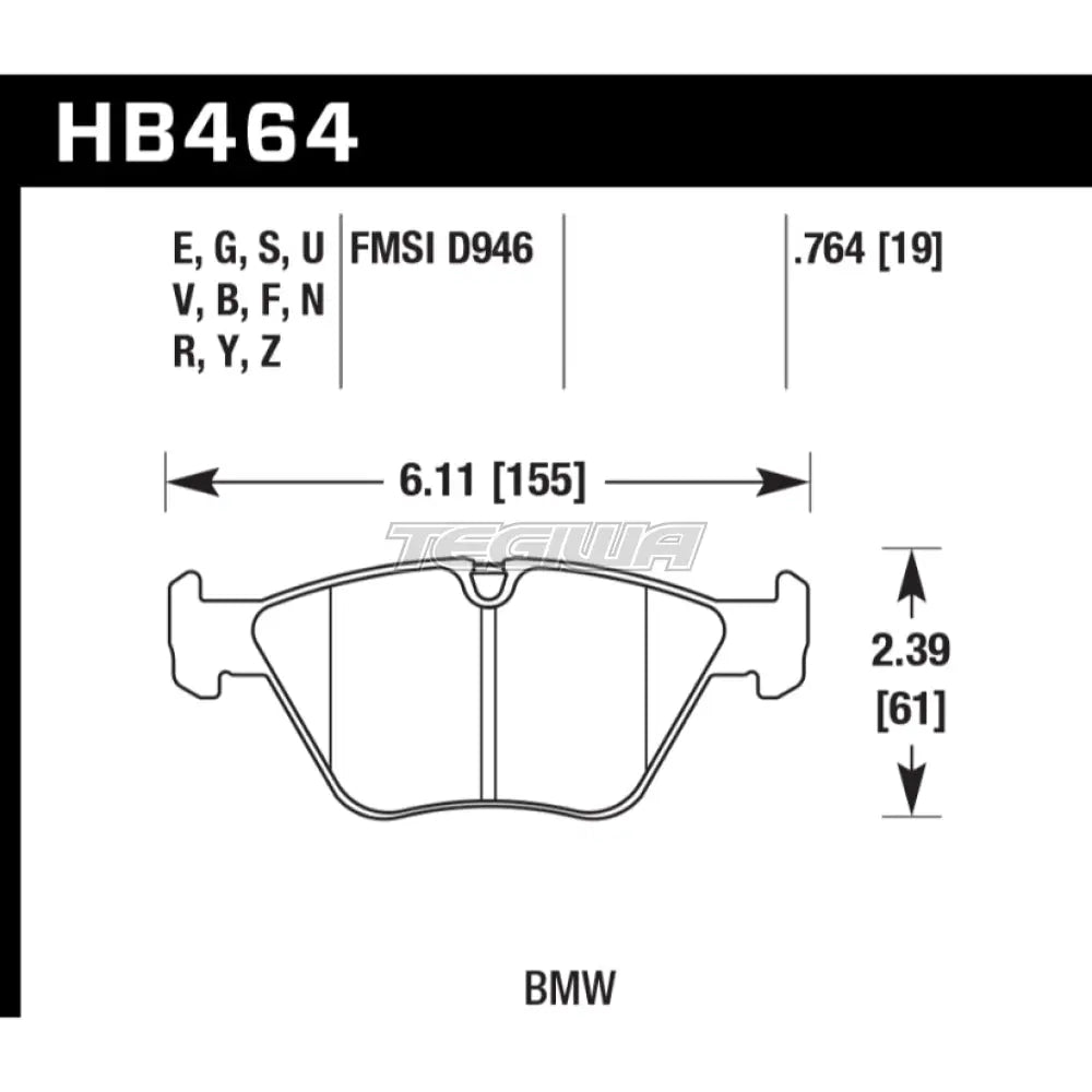 HAWK Performance DTC-50 Motorsports Brake Pads Front - HB464V.764