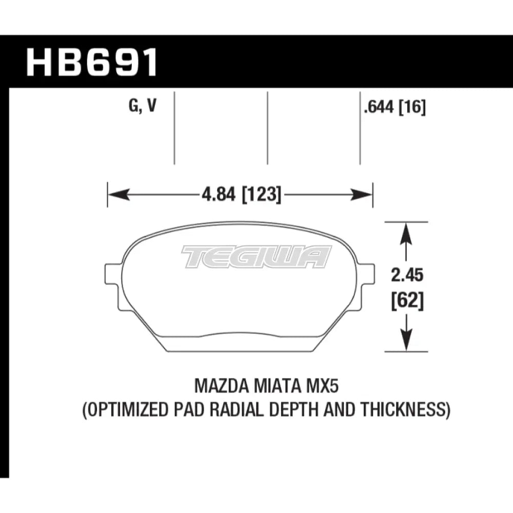 HAWK Performance DTC-50 Motorsports Brake Pads - HB691V.644