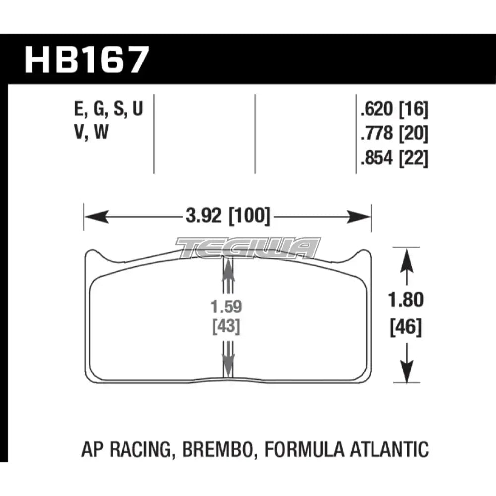HAWK Performance DTC-60 Motorsports Brake Pads Brembo XA3.G2.11/14 Caliper Brake Pads