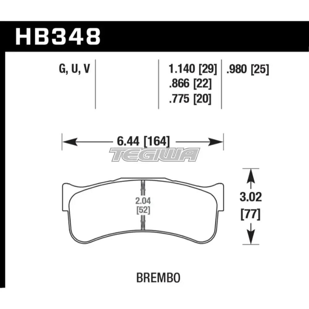HAWK Performance DTC-60 Motorsports Brake Pads Brembo XA4.F1.01/02 Caliper Brake Pads