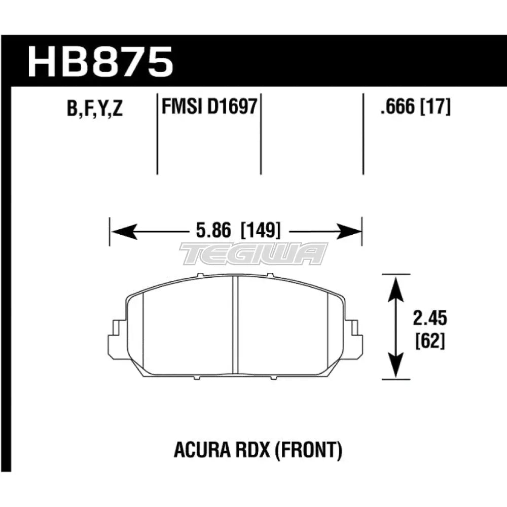 HAWK Performance DTC-60 Motorsports Brake Pads Front - HB875G.666