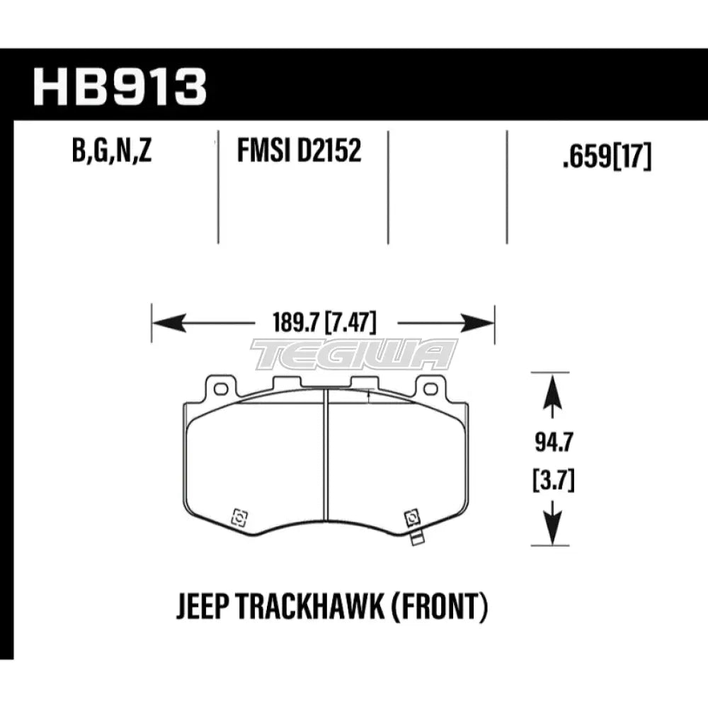 HAWK Performance DTC-60 Motorsports Brake Pads Front - HB913G.659
