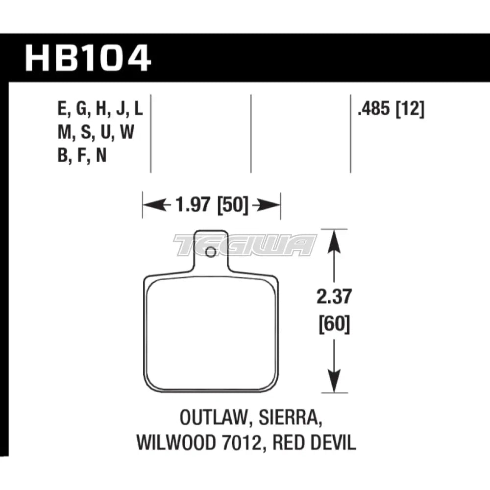 HAWK Performance DTC-60 Motorsports Brake Pads - HB104G.485