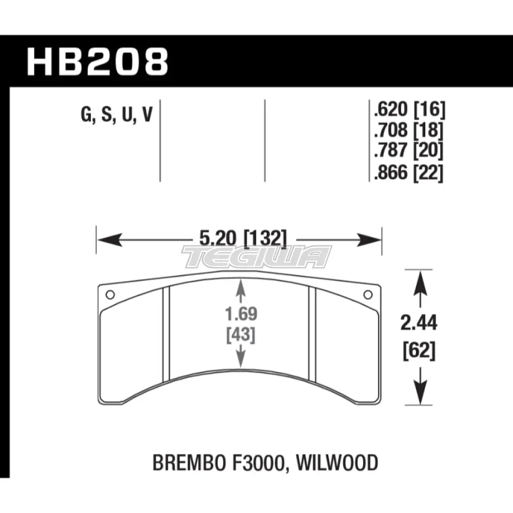 HAWK Performance DTC-60 Motorsports Brake Pads - HB208G.708