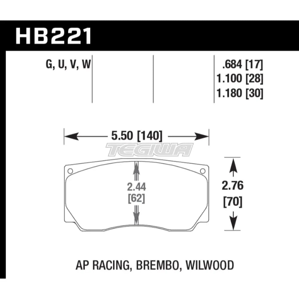 HAWK Performance DTC-60 Motorsports Brake Pads - HB221G1.18