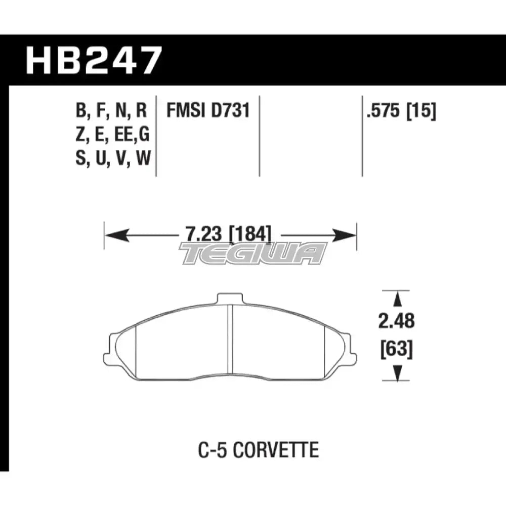 HAWK Performance DTC-60 Motorsports Brake Pads Hawk HCAS307 Caliper Brake Pads
