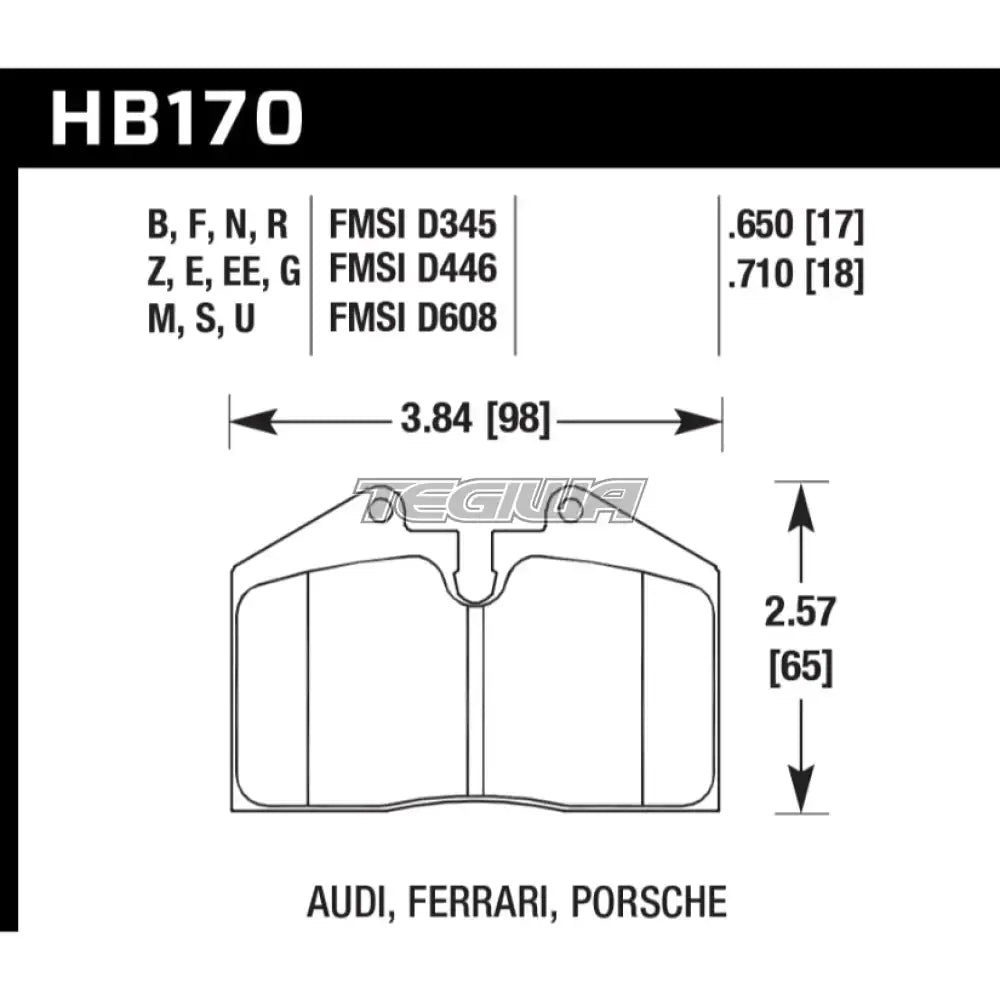 HAWK Performance DTC-60 Motorsports Brake Pads Stop Tech ST-41 Caliper Brake Pads