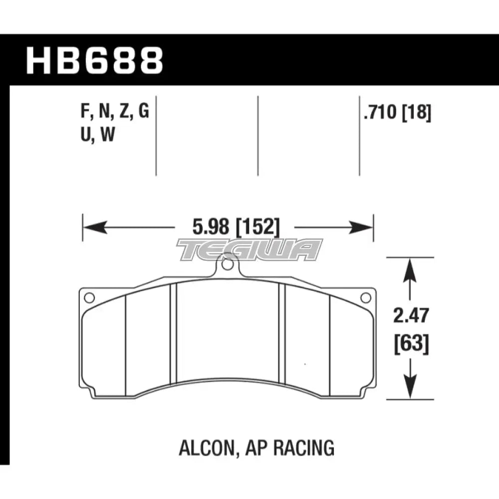 HAWK Performance DTC-60 Motorsports Brake Pads Stop Tech ST-60 Caliper Brake Pads