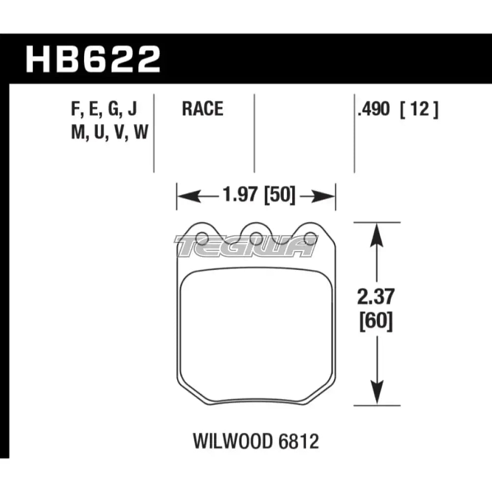 HAWK Performance DTC-60 Motorsports Brake Pads Wilwood Dynalite Single Floating (6812) Caliper Brake Pads