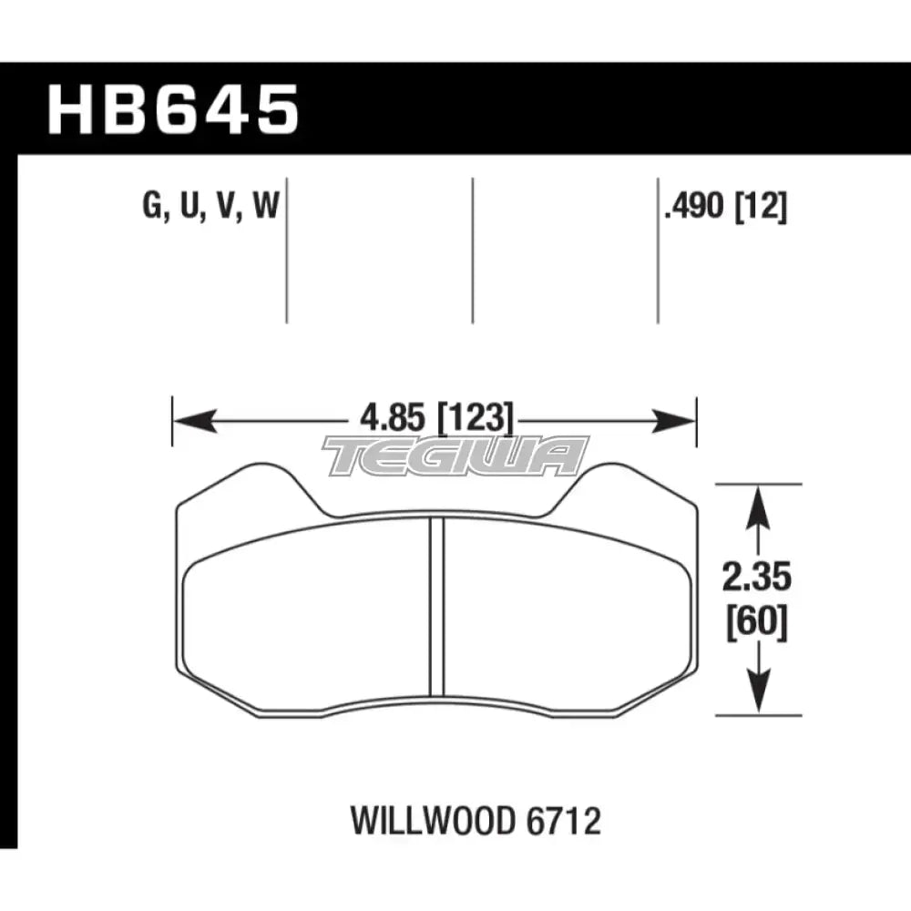 HAWK Performance DTC-60 Motorsports Brake Pads Wilwood DynaPro 6 (Type 6712) Caliper Brake Pads
