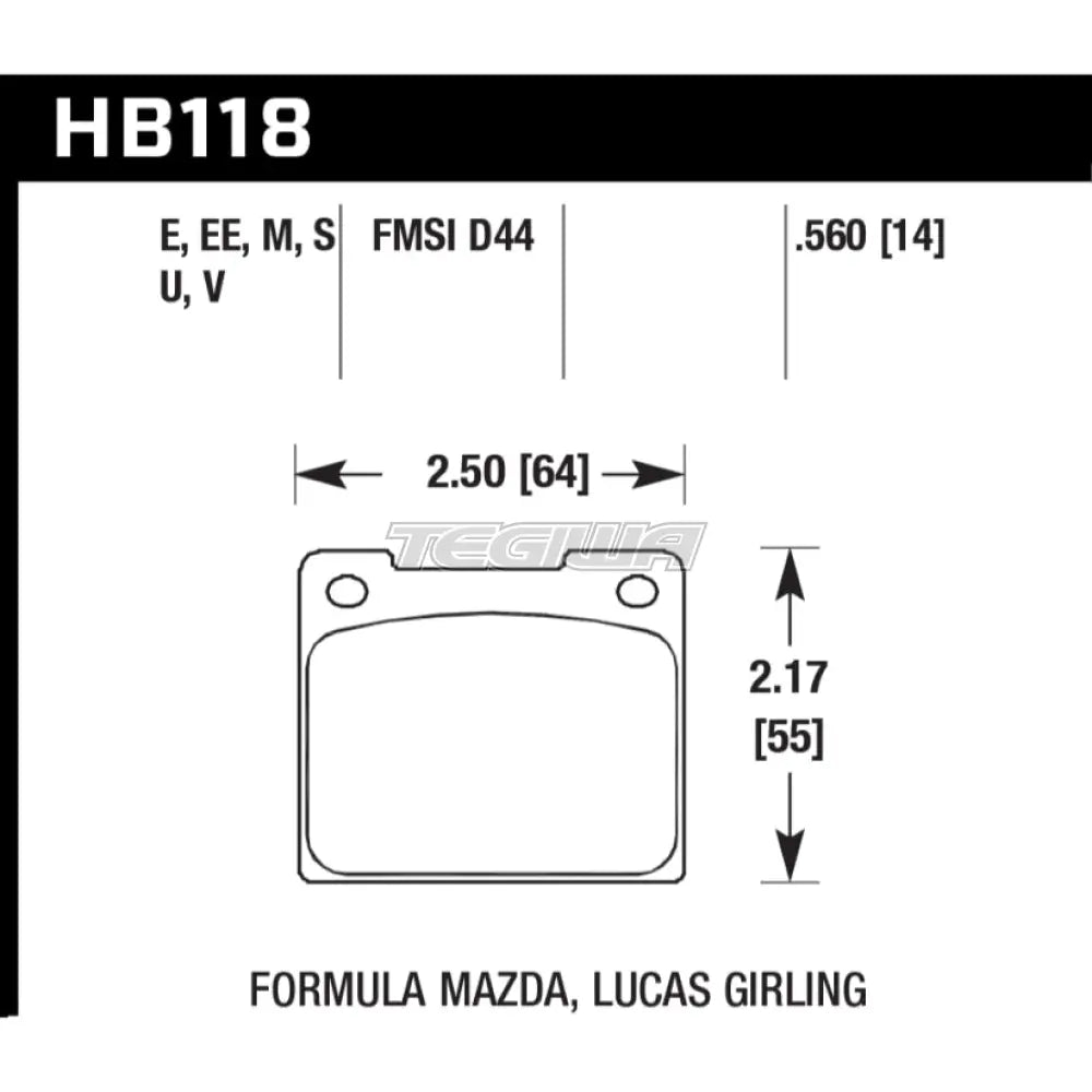 HAWK Performance DTC-70 Motorsports Brake Pads Front - HB118U.560
