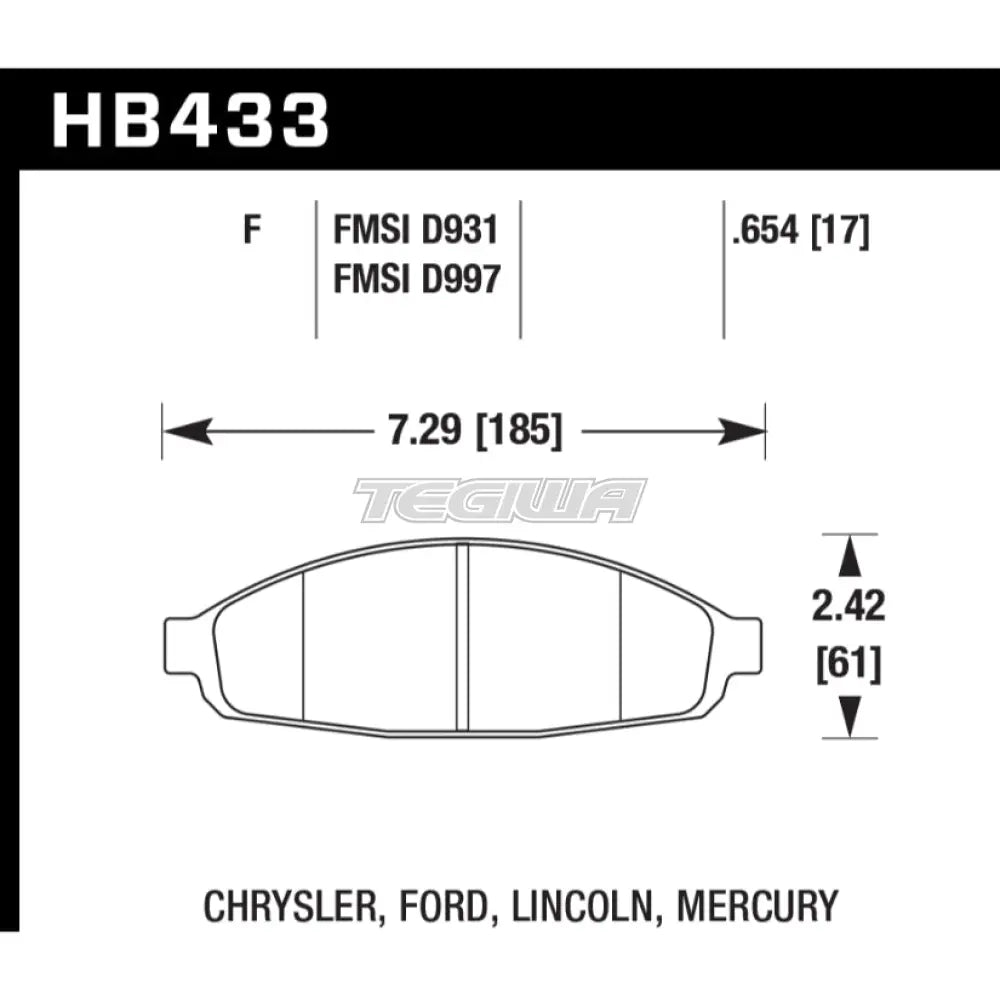 HAWK Performance DTC-70 Motorsports Brake Pads Front - HB433U.654