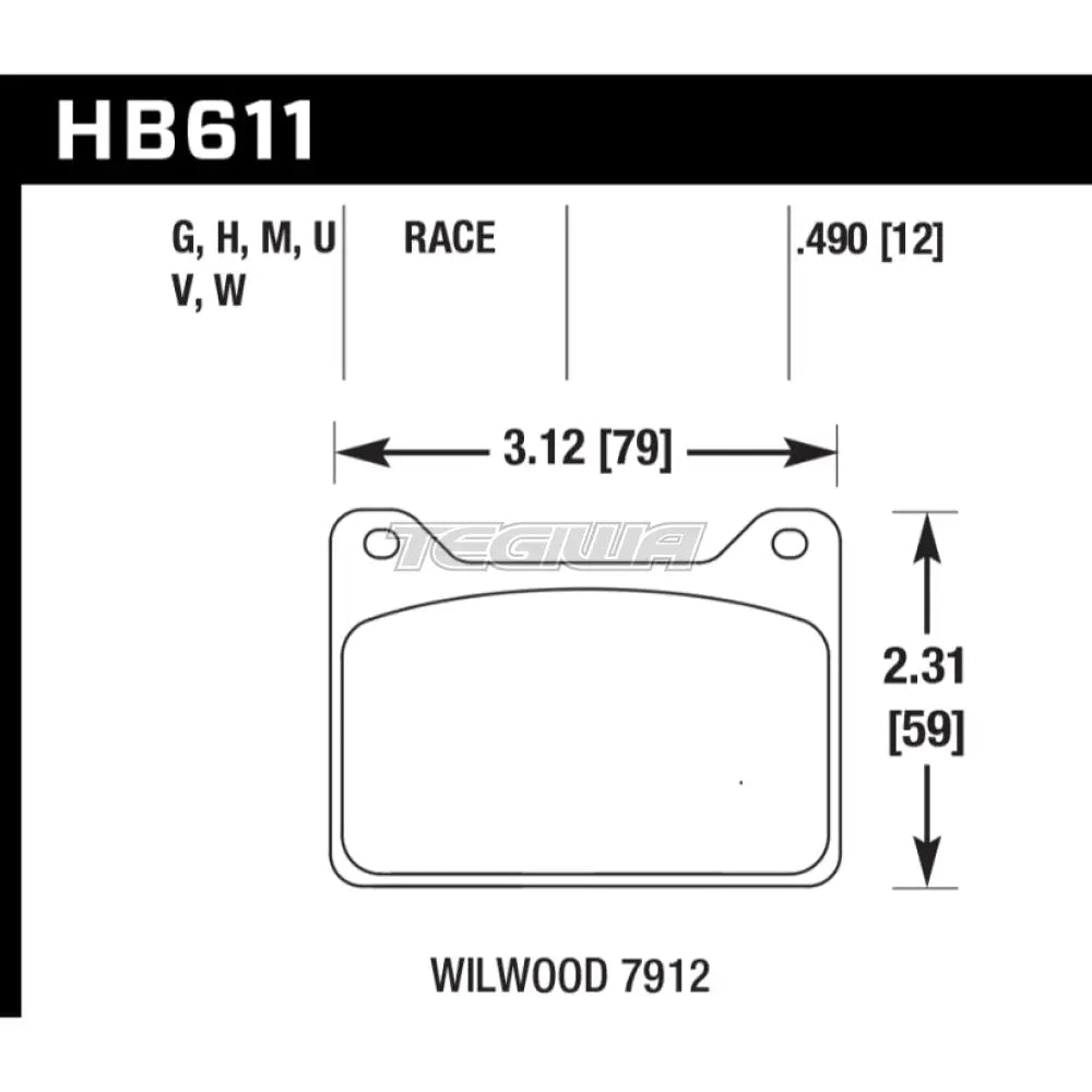HAWK Performance DTC-70 Motorsports Brake Pads - HB611U.490