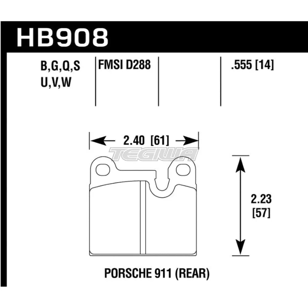 HAWK Performance DTC-70 Motorsports Brake Pads Rear - HB908U.555