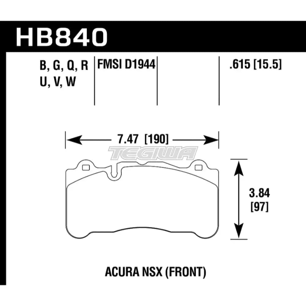 HAWK Performance DTC-80 Motorsports Brake Pads Front - HB840Q.615